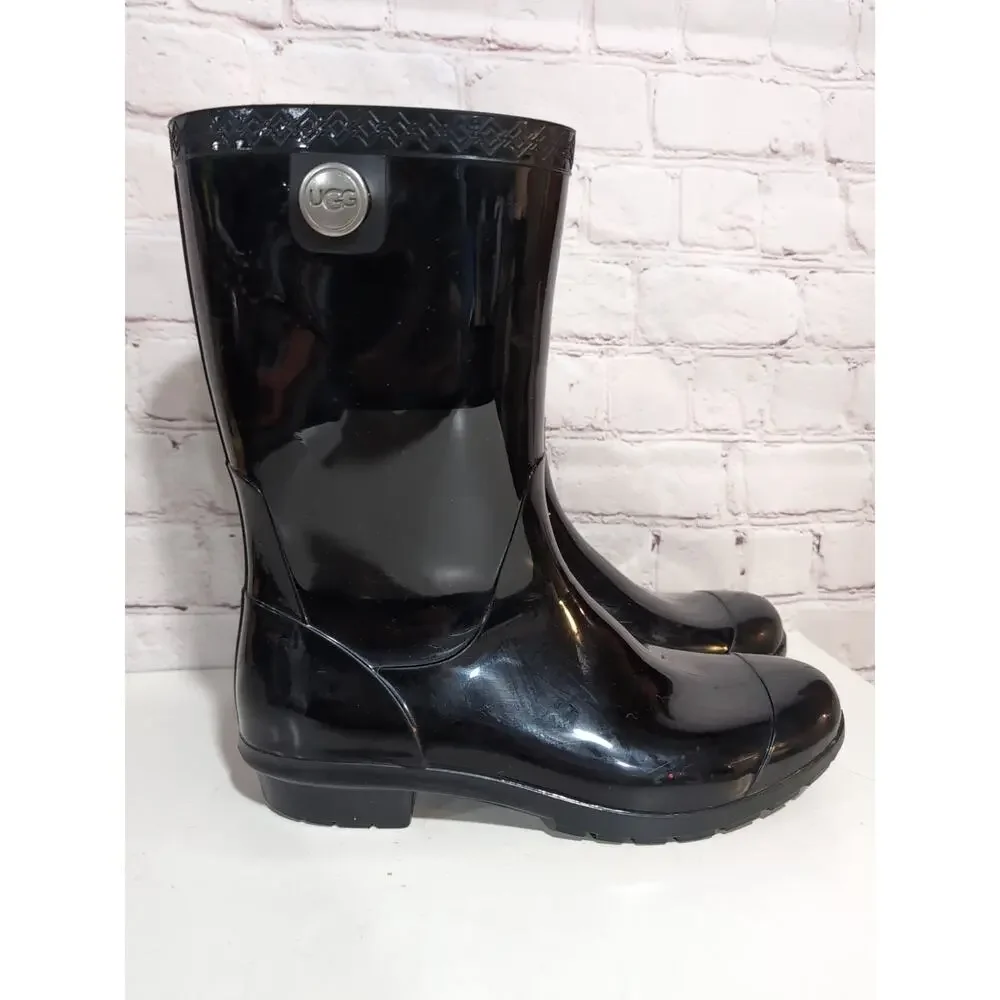UGG Sienna Women's Sz 7 Black Rubber Rain Boots